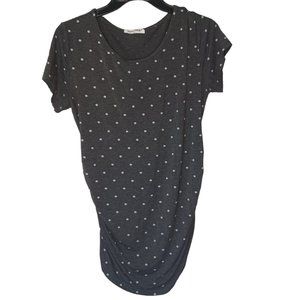 Small Show Gray And White Polka Dot Maternity Dress Size Medium